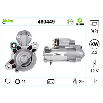 Motor de arranque VALEO 460449 - Anlasser, Motorino avviamento, Démarreur
