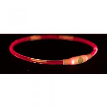 Collar USB Flash Luz LED Multicolor Recargable TPU 40cm S-M