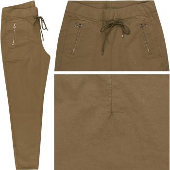 MAC Easy Cropped Cotton Trousers - Olive Green, Size 38