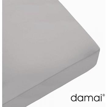 Damai Damai Double sábana bajera gris claro - 160 x 200/210/220 cm - 180 x 200/210 cm, 100% algodón