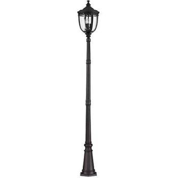 Farola de exterior grande English Bridle de 3 luces negra IP44 E14