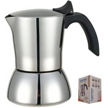 Cafetera Italiana Deluxe Cuperinox 10 Tazas Inoxidable Inducción con Mango Antiburn
