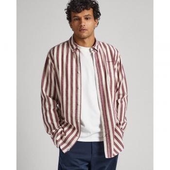 Camisa de hombre Pepe Jeans Crivitz en color rojo con estampado a rayas