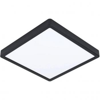Plafón LED Eglo Fueva5 de acero negro con diseño cuadrado de 29 cm