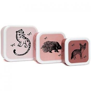 Petit Monkey - Juego de 3 cajas de almuerzo śniadaniówek Desert Rose