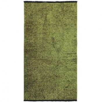 Alfombra plana de algodón negro con reflejo de luz verde 80x150 cm