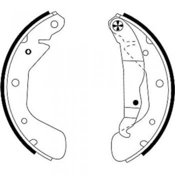 Juego de zapatas de freno HELLA 8DB 355 001-291 para Chevrolet, Holden, Opel y Vauxhall con accesorios y palanca de freno