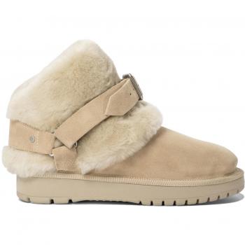 Burberry Women's Chubby Snow Boots in Suede and Beige Shearling, Size 37 (7 US), Green