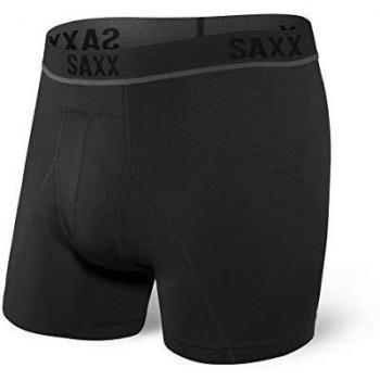 Saxx Men's Underwear Ropa Interior Deportiva para Hombre - Calzoncillos Bóxer Kinetic HD Ajustados con Soporte Interno Ballpark Pouch TM Integrado – Semicompresivo, Negro, XS