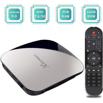 Sidiwen Android 9.0 TV Box X88 Pro Set Top Box 2GB RAM 16GB ROM RK3318 Quad-Core CPU Ethernet 2.4G/5G Dual Band WiFi USB 3.0 Support 4K H.265 Internet Media Player