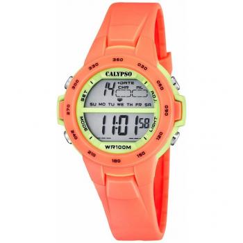 Reloj Calypso Junior Collection K5850/4 Coral Unisex - Reloj infantil de caucho naranja