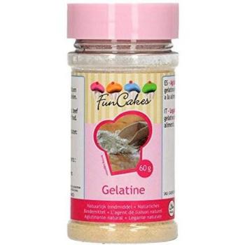 FunCakes Polvo de Gelatina FunCakes: Gelatina Bovina, Bloom 150, Apto para Unir Cremas, Mousse y Pudín, Halal. 60g