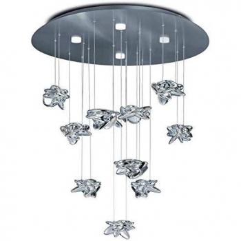 Lámpara Colgante Nido de 10 Luces con Acabado en Cromo Pulido y Detalles en Níquel