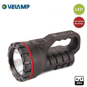 Velamp Rubber Linterna LED 0,5W, superluz de 35 lúmenes, Funciona con batería, Resistente al Agua, en Goma antichoque, antimoho. Autonomía: 100 Horas, 20x11x10.3 cm