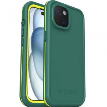 Funda OtterBox Frē MagSafe para iPhone 15, Resistente al Agua (IP68), Antigolpes, Verde Pine