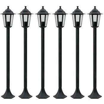 vidaXL 6x Farolas de Jardín Aluminio Verde Oscuro 110 cm Luz Iluminación Patio