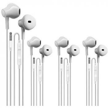 4 Pack Auriculares con Cable con Micrófono y Control de Volumen, Adecuados para Teléfonos Móviles, Tabletas, MP3 y Otros Dispositivos de Audio de 3,5 mm