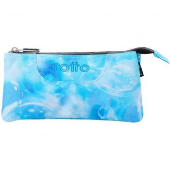 Estuche Totto Tablero escolar eco-friendly tres compartimentos color azul Bubul