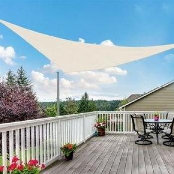 Outsunny Toldo Vela Triangular 4x4x4m Color Crema