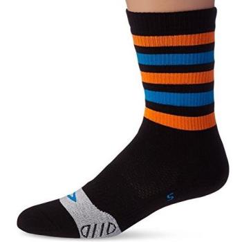 DeFeet thermeator Calcetines de Rayas, Hombre, Color Black/Process Blue/Orange, tamaño Small