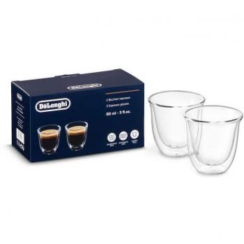 De'Longhi Double-Walled Thermo Espresso Glasses, Set of 2