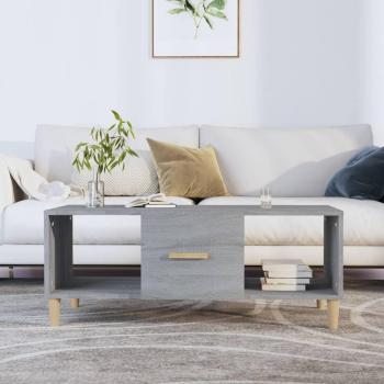 Mesa de centro madera contrachapada gris Sonoma 102x50x40 cm, Mesita de Salón o Comedor o Auxiliar, disponible en Blanco, Negro y Gris hormigón