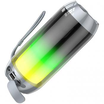 Altavoz Bluetooth Estéreo Portátil Borofone BR25 Gris con Luces Coloridas