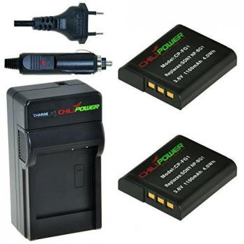 2x Batería + Cargador ChiliPower Sony NP-BG1, NP-FG1 1100mAh para Sony Cybershot DSC-HX5V, DSC-HX7V, DSC-HX9V, DSC-HX10V, DSC-HX20V, DSC-HX30V, DSC-H3, DSC-H7, DSC-H9, DSC-H10, DSC-H20, DSC-H50, DSC-H55, DSC-H70, DSC-H90, DSC-N1, DSC-N2, DSC-T20, DSC-T10