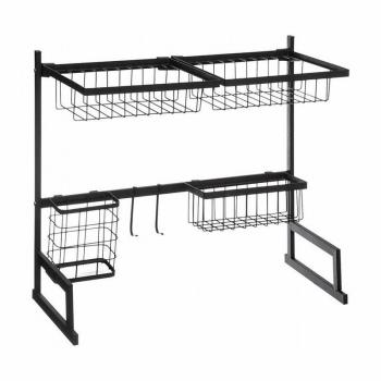 Organizador de Fregadero Negro con Espacio para Utensilios - Mantén tu Cocina Ordenada y Limpia