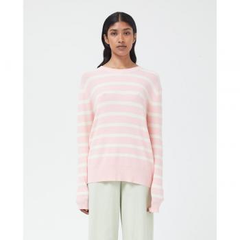 Jersey de mujer de punto con estampado de rayas en rosa