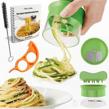 Cortador en espiral, manual, para hacer espaguetis de verduras y patatas, pelador de espárragos, cortador de pepinos, rallador de zanahorias, rallador de verduras