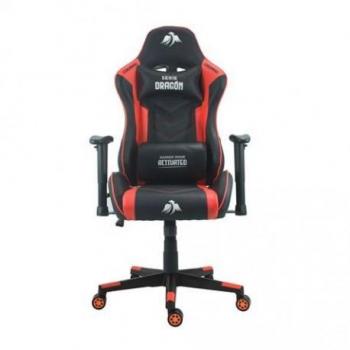 Silla Gaming Premium Cromad con Base de 350mm, Pistón de Gas Clase 2, Altura Regulable y Ruedas de Nailon de 60mm en Color Negro/Rojo