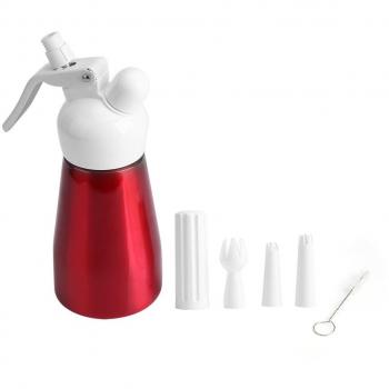 250mL Portable Red Aluminum Whipped Crema de Postre Crema de Mantequilla Dispensador Whipper Foam Maker