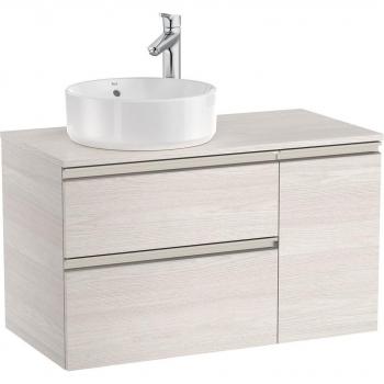 Mueble de baño Roca The Gap con 2 cajones y 1 puerta a la derecha, mueble base de dos cajones para lavabo de sobre encimera izquierda