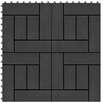 vidaXL 11 pcs Decking Tiles WPC 30x30 cm 1 sqm Black
