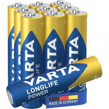 Baterías Alcalinas VARTA Longlife Power AAA (Micro) - Paquete de 10 Piezas