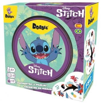 Dobble Disney Stitch - Juego de Cartas de Observación y Velocidad para Niños y Adultos | A Partir de 6 Años | De 2 a 8 Jugadores | 15 Minutos por Partida | Multileng