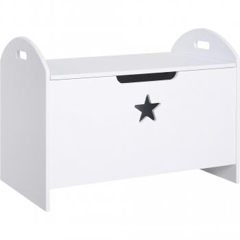 HOMCOM Baúl de Almacenaje Organizador de Juguetes para Niños con Tapa Reversible, Diseño Seguro, Espacio Amplio, Carga Máxima 20 kg, Medidas 62x40