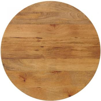 Tablero de mesa redondo de madera maciza de mango Ø 70x2,5 cm Marrón