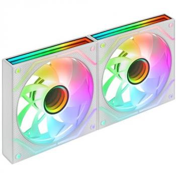 Kit de Ventiladores Mars Gaming MF-3DPROX2R - 2 Ventiladores ARGB 120mm, Aspas Invertidas, Control PWM, Rodamientos FDB, Iluminación Triple Infinity Mirror 360°,