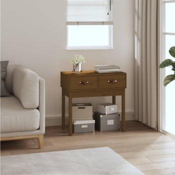 Consola ámbar de madera maciza de pino 76,5x40x75 cm marrón miel