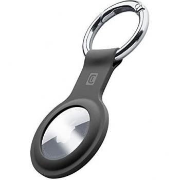 Llavero Cellularline para AirTag, Negro, con diseño resistente y seguro