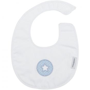 Babero Redondo Con Velcro Round Celeste 16X19 Cm