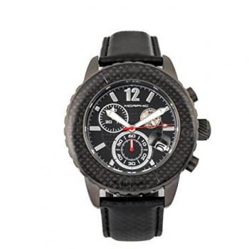 Morphic M51 Series Grey Leather Chronograph Watch with Date