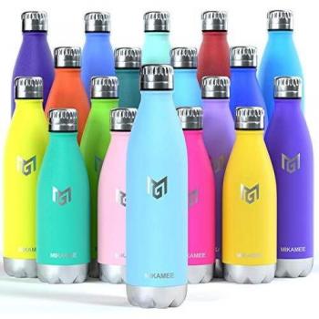 MIKAMEE Botella de Agua Acero Inoxidable 350/500/650/750ml | Aislamiento de Vacío de Doble Pared airBottle | sin bpa Botella termica | Mantiene 24h frías/12h Calientes | para Niños, Deporte, Oficina