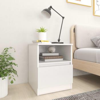 Mesita de Noche Blanca 2 piezas 40x40x50 cm madera multicapa