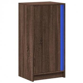 Aparador con LED de madera ingeniería marrón roble 42,5x34x85 cm