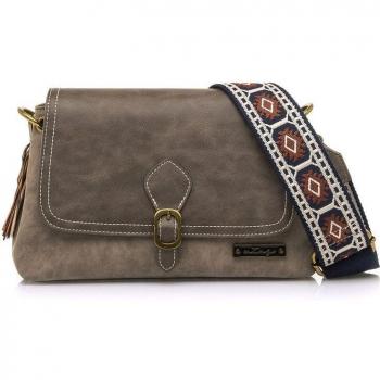 Bolso Mustang Bridle Negro - Elegante bandolera de mujer en color negro con asa estampada