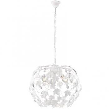 Araña Shabby de Hierro Blanco con Strass y Tres Luces 50x h45 cm Ivy