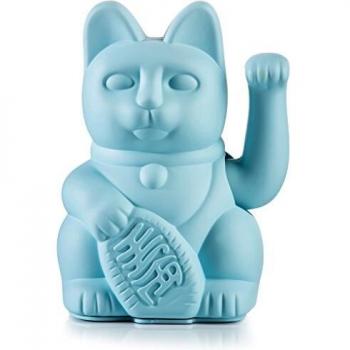Donkey Products - Gato de la suerte azul| Gato decorativo japonés en elegante tono mate 15 cm de altura